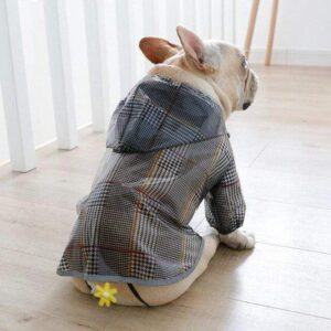 Frenchie World Shop Plaid French Bulldog Raincoat