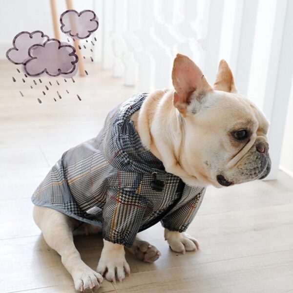 Frenchie World Shop Plaid French Bulldog Raincoat