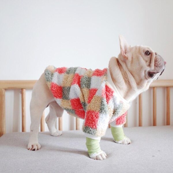 Frenchie World Shop Plaid & Fuzzy French Bulldog Sweater