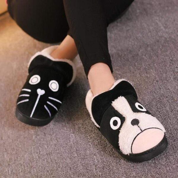 Frenchie World Shop Plush Frenchie Women Slippers