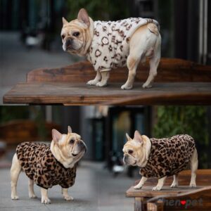 Frenchie World Shop hoodie Plush Leopard French Bulldog Sweatshirt