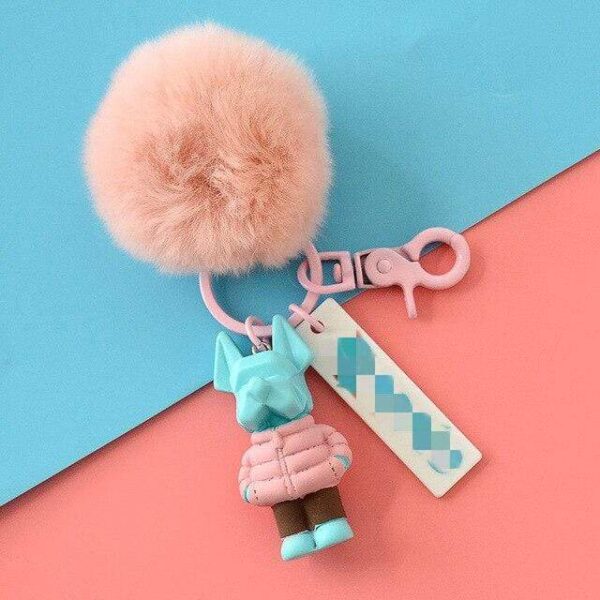 Frenchie World Shop 2 Pom Pom Frenchie Keychain