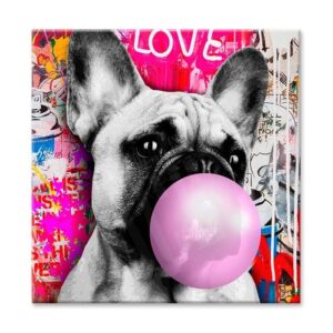 Frenchie World Shop 30x30cm no frame / A Pop Art French Bulldog Canvas Painting