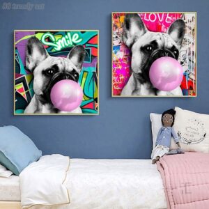 Frenchie World Shop Pop Art French Bulldog Canvas Painting