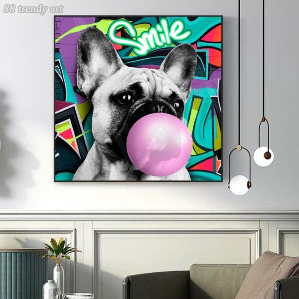 Frenchie World Shop Pop Art French Bulldog Canvas Painting