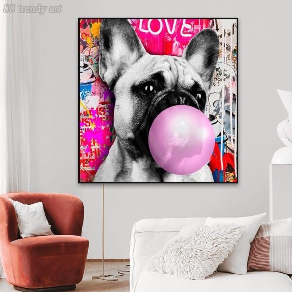 Frenchie World Shop Pop Art French Bulldog Canvas Painting