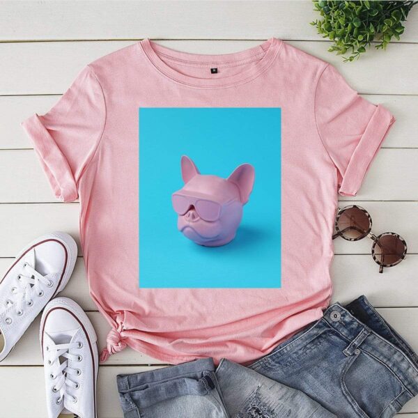 Printify T-Shirt Light Pink / S Pop Art Frenchie Women's Fashion Tee