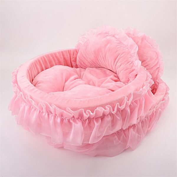 Frenchie World Shop Princess Plush Lace Dog Bed