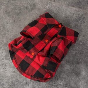 Frenchie World Shop R U OK Plaid Flannel Dog Shirt