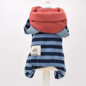 Frenchie World Shop Red & Blue Striped Dog Outerwear