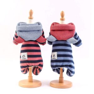 Frenchie World Shop Red & Blue Striped Dog Outerwear