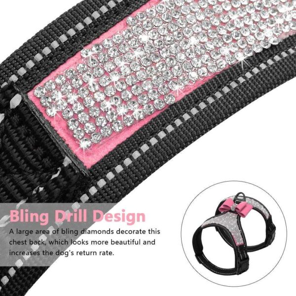 Frenchie World Shop Reflective French Bulldog Rhinestone Harness
