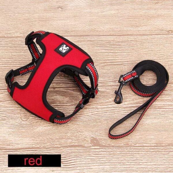 Frenchie World Shop Red / M Reflective Neon French Bulldog Harness