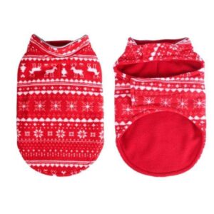 Frenchie World Shop Red / S Reversible Christmas Pet Dog Clothes for Small Medium Large Dogs 2 Layers Fleece Winter Warm Big Dog Jackets French Bulldog Coat