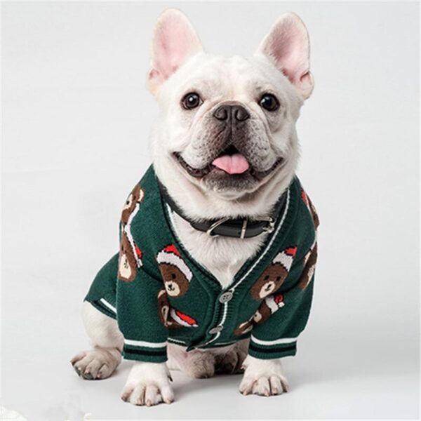 Frenchie World Shop sweater Santa Bear French Bulldog Cardigan