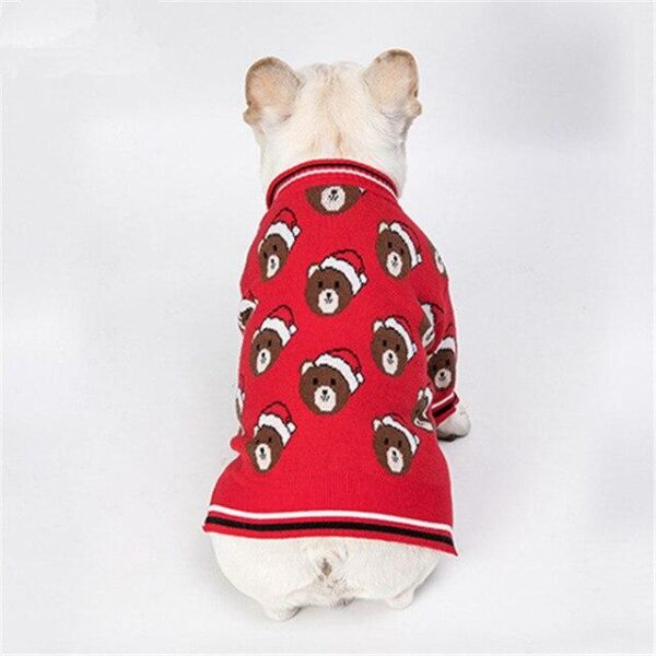 Frenchie World Shop sweater Red / XXL Santa Bear French Bulldog Cardigan