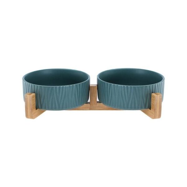 Frenchie World Shop green-2 / L / CHINA Scandinavian Wooden Stand French Bulldog Bowl