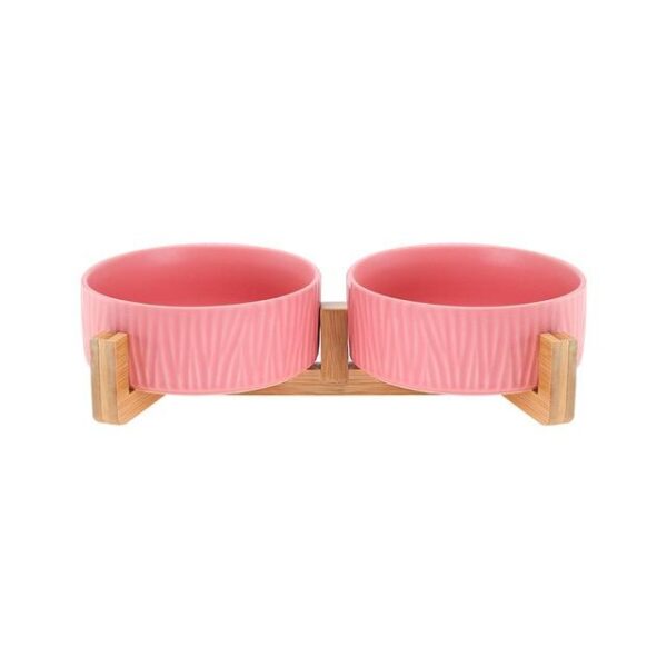 Frenchie World Shop Pink-2 / S / CHINA Scandinavian Wooden Stand French Bulldog Bowl