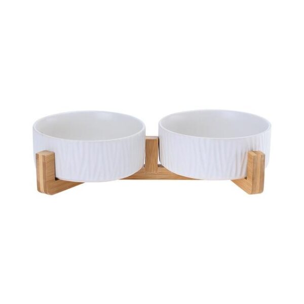 Frenchie World Shop white -2 / L / CHINA Scandinavian Wooden Stand French Bulldog Bowl