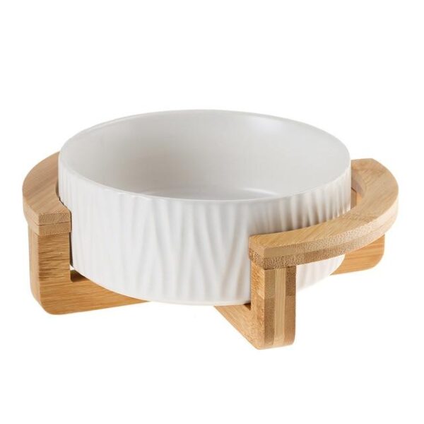 Frenchie World Shop white / L / CHINA Scandinavian Wooden Stand French Bulldog Bowl