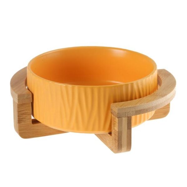 Frenchie World Shop yellow / L / CHINA Scandinavian Wooden Stand French Bulldog Bowl