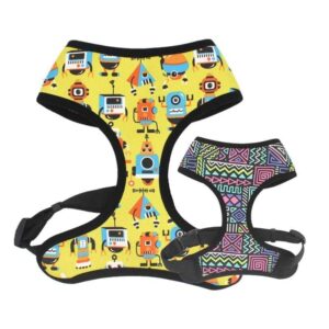 Frenchie World Shop machine / XS(Neck 26cm-28cm) Shark, Pig & Popcorn Reversible Harness