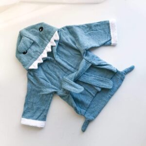 Frenchie World Shop blue shark / One size Shark Terry Cloth Bathrobe