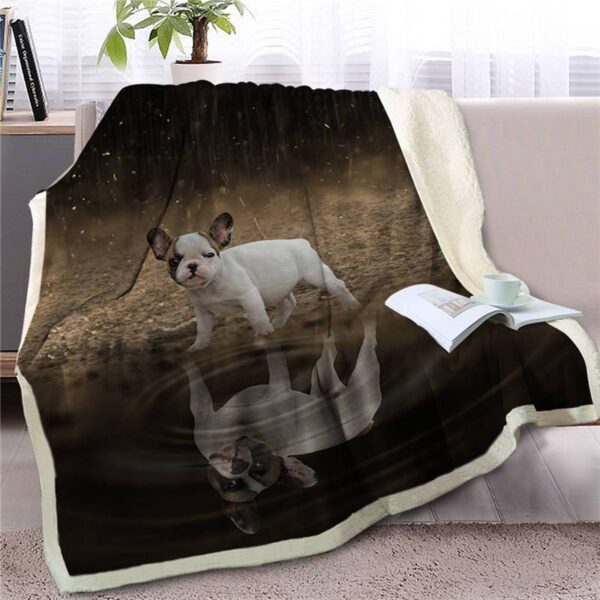 Frenchie World Shop Dog 7 / 150cmx200cm Sherpa French Bulldog Blanket