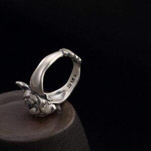 Frenchie World Shop Silver Handmade French Bulldog Ring