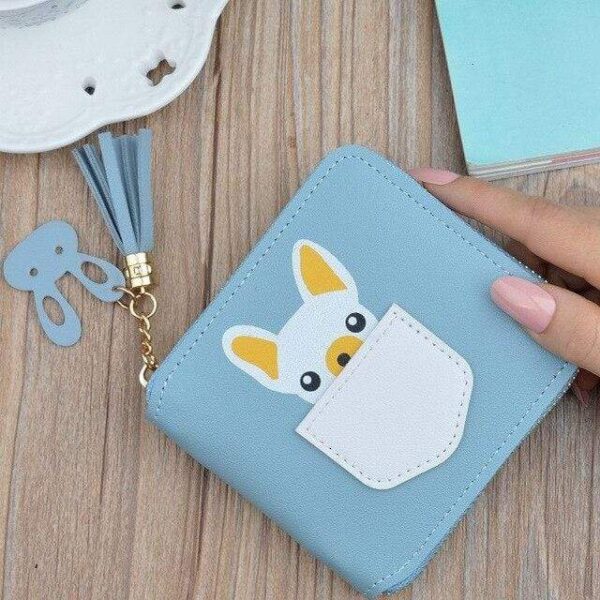 Frenchie World Shop Blue Small French Bulldog Wallet Purse