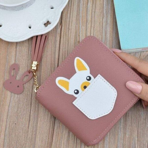 Frenchie World Shop Dark Pink Small French Bulldog Wallet Purse