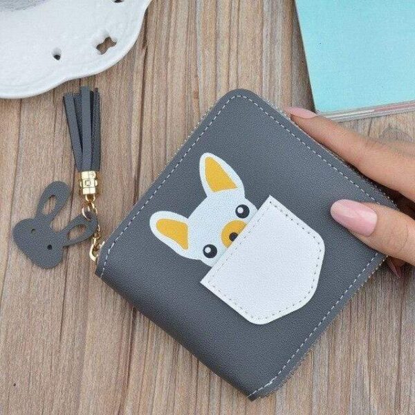Frenchie World Shop Gray Small French Bulldog Wallet Purse