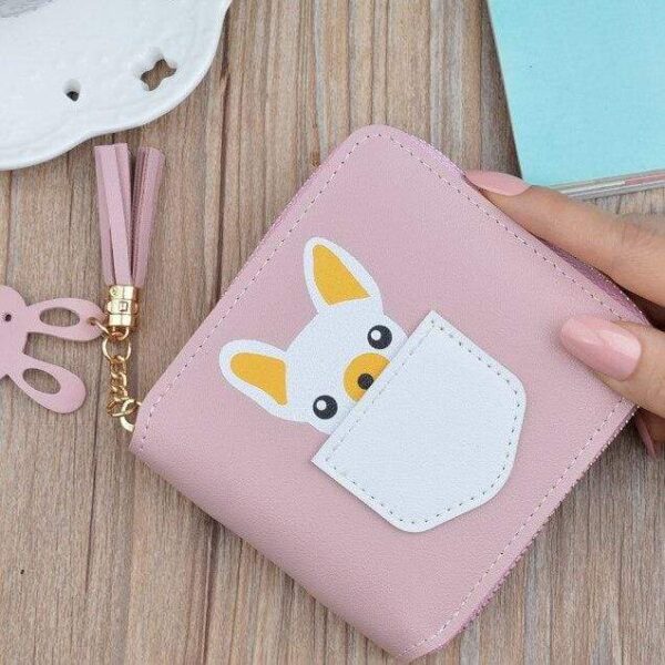 Frenchie World Shop light Pink Small French Bulldog Wallet Purse