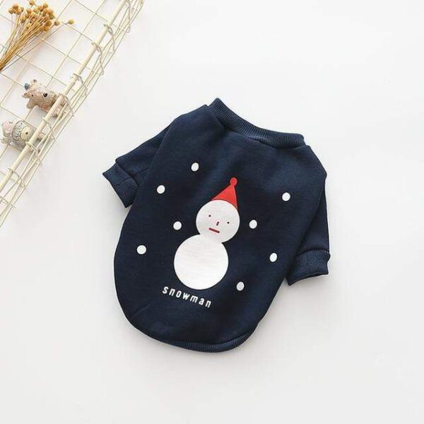 Frenchie World Shop Navy / S Snowman Dog Winter Sweatshirt