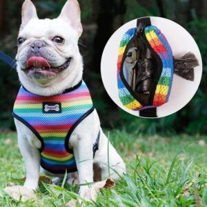 Frenchie World Shop Soft Breathable Rainbow French Bulldog Harness