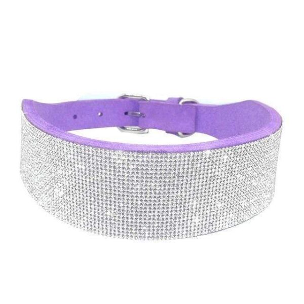 Frenchie World Shop Soft Suede Rhinestone French Bulldog Collar