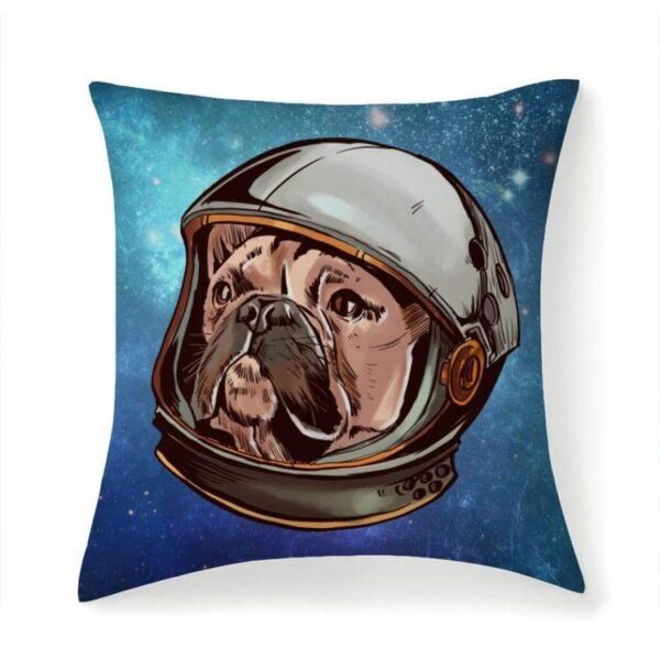 Printy6 Pillow 14’’x14’‘ / Only Pillow Case Space Frenchie Premium Square Pillow Covers