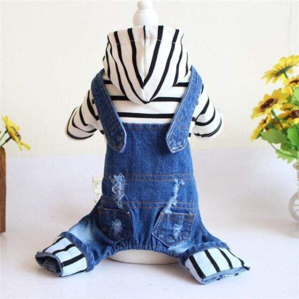 Frenchie World Shop Dog Clothing black stripe a / M Spring striped / plaid jumpsuit