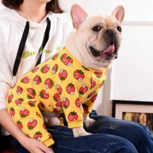 Frenchie World Shop Strawberry Cotton Dog Pajamas