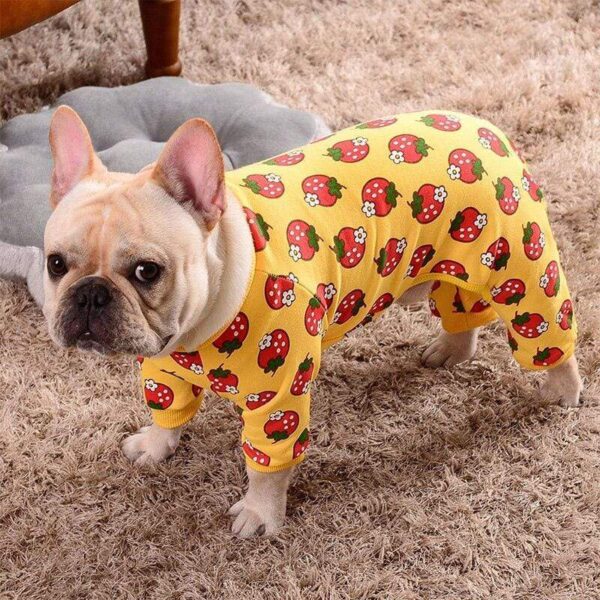 Frenchie World Shop Strawberry Cotton Dog Pajamas