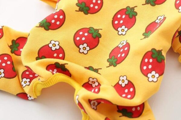 Frenchie World Shop Strawberry Cotton Dog Pajamas