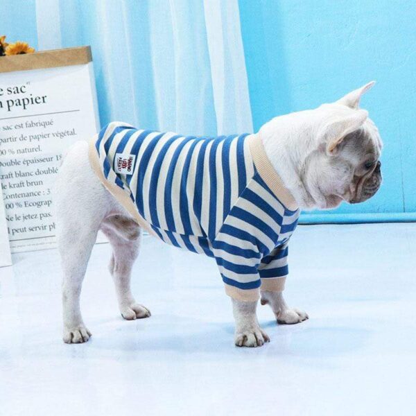 Frenchie World Shop Blue / M Striped Cotton Frenchie Sweatshirt