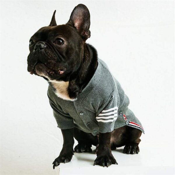 Frenchie World Shop Striped Dog Cardigan