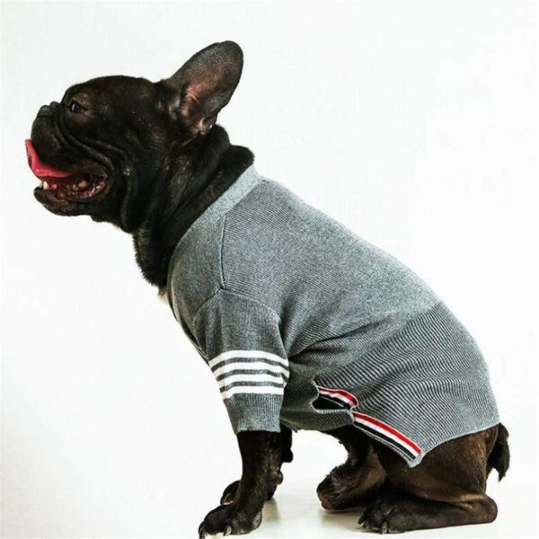 Frenchie World Shop Striped Dog Cardigan