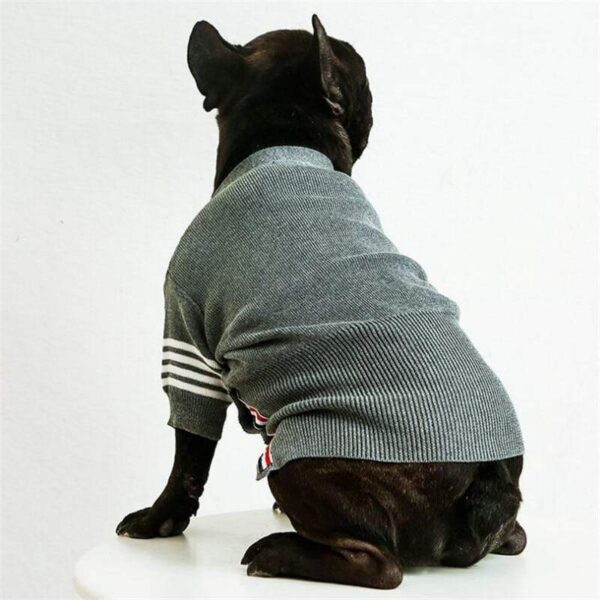 Frenchie World Shop Striped Dog Cardigan