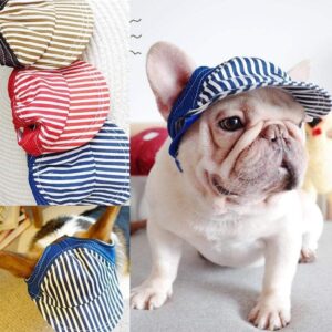 Frenchie World Shop Blue / L Striped French Bulldog Baseball Cap