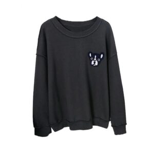 Frenchie World Shop Stylish Frenchie Embroidery Women Crewneck