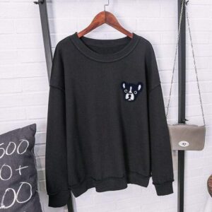 Frenchie World Shop Black / L Stylish Frenchie Embroidery Women Crewneck