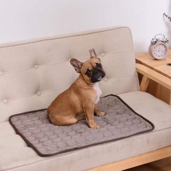 Frenchie World Shop Coffee / 40x50 CM Summer Cooling French Bulldog Furniture Cover