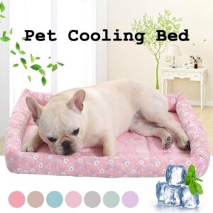 Frenchie World Shop Summer Dog Bed Cat Cushion Puppy Sleep Nest for Small Medium Large Dog Cat Ice Silk Cool Mat Pet Kennel Cooling Rattan Matress